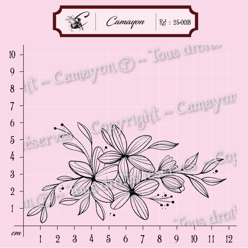 Tampon branche fleurie - Tampon silicone clear
