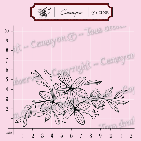 Tampon branche fleurie - Tampon silicone clear