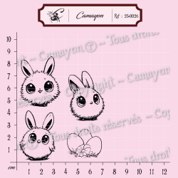 4 Tampons de Pâques et œufs - lapins - Tampon silicone clear