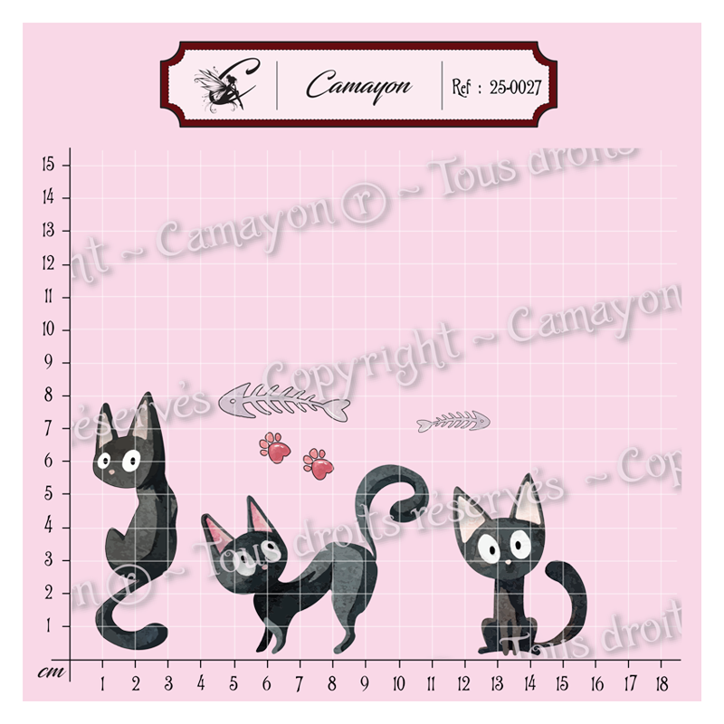 7 Tampons chats - Tampon silicone clear