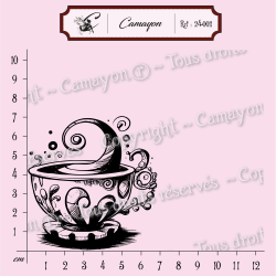 Tampon Alice au pays des merveilles - Tasse de thé - Tampon silicone clear