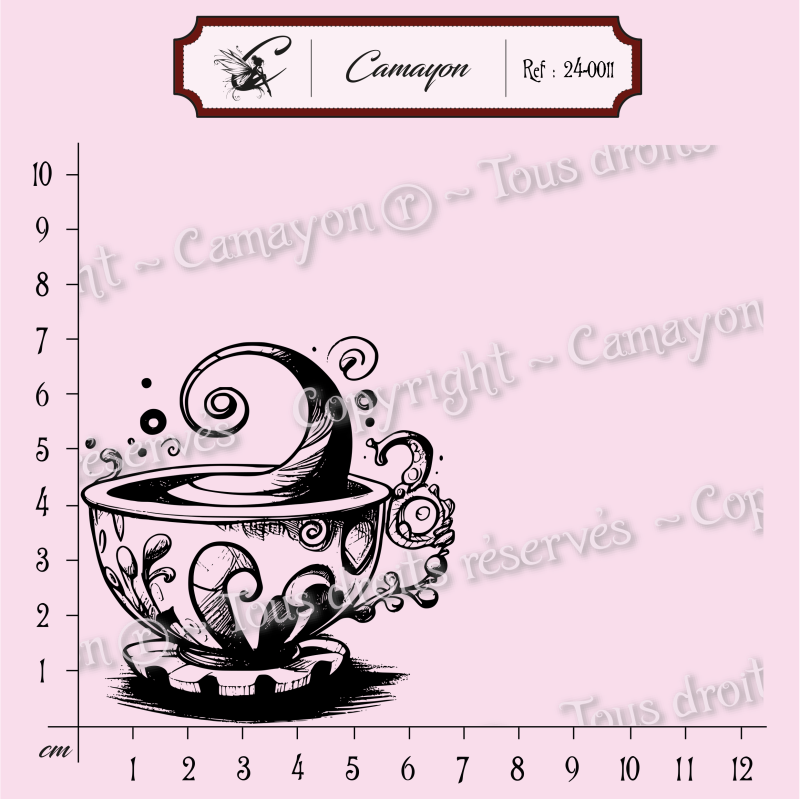 Tampon Alice au pays des merveilles - Tasse de thé - Tampon silicone clear