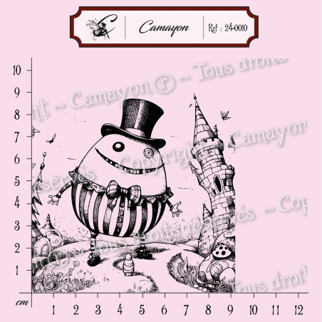 Tampon Alice au pays des merveilles - Oeuf Humpty Dumpty - Tampon silicone clear