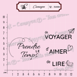 4 Tampons prendre le temps de voyager - Tampon silicone clear