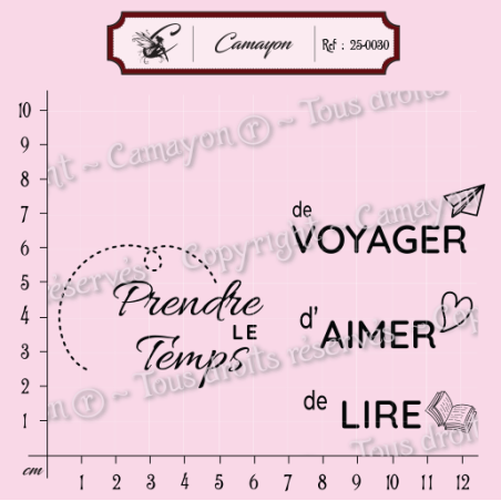 4 Tampons prendre le temps de voyager - Tampon silicone clear