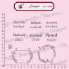 2 Tampons cadres 6 mots et 1 papillon - Tampon silicone clear