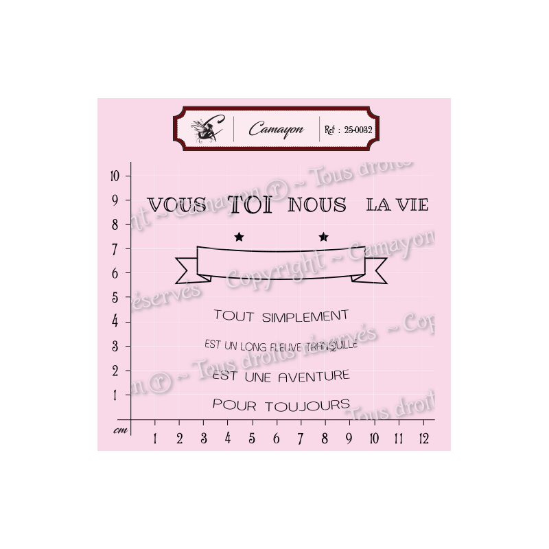 1 Tampon bannière 8 mots - tout simplement toi - Tampon silicone clear