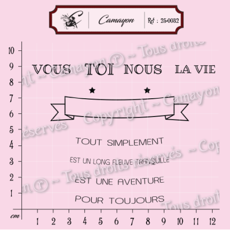 1 Tampon bannière 8 mots - tout simplement toi - Tampon silicone clear
