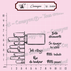 1 Tampon mur, panneau et 6 mots - belle découverte - Tampon silicone clear