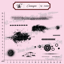 13 Tampons fonds, grunge, taches  - Tampon silicone clear