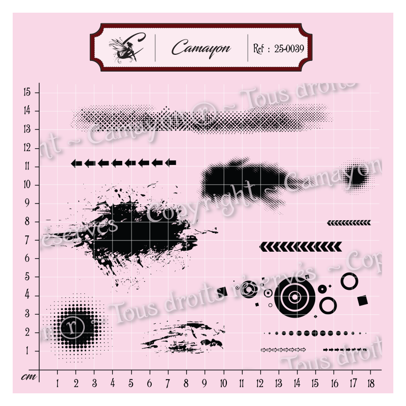 13 Tampons fonds, grunge, taches  - Tampon silicone clear