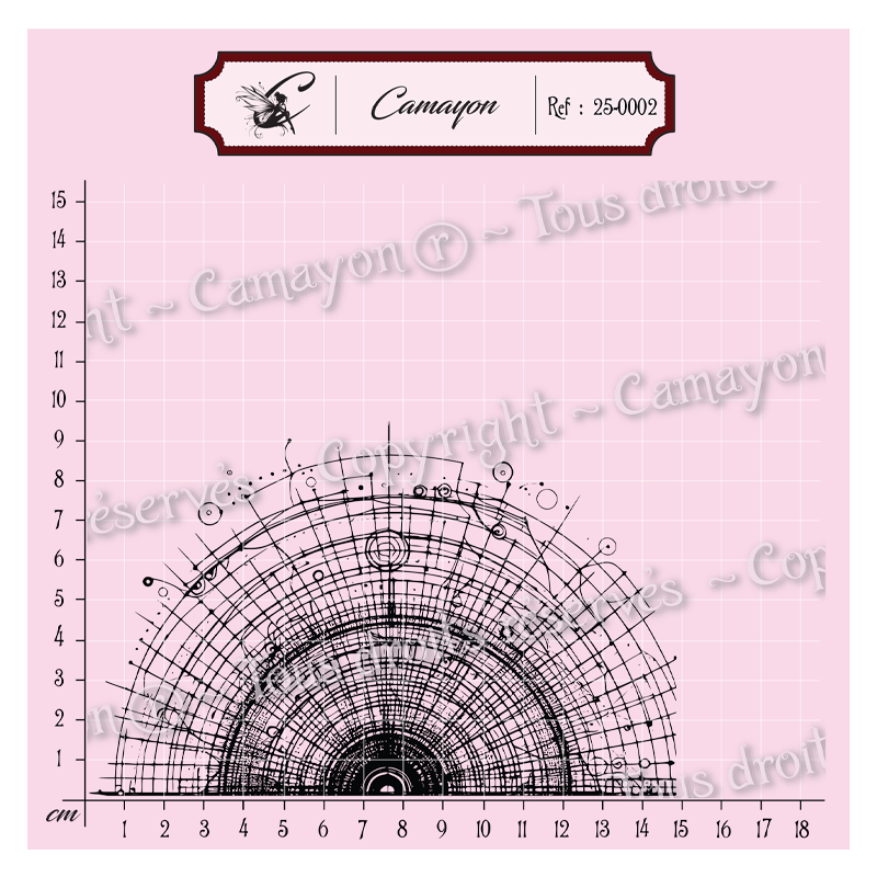 Tampon Fond grunge cercle steampunk 2 - Tampon silicone clear