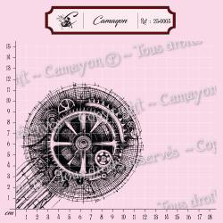Tampon Fond grunge cercle steampunk 5 - Tampon silicone clear