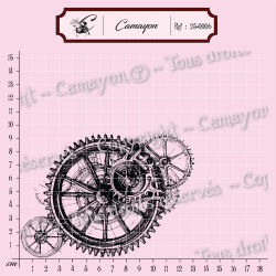 Tampon Fond grunge cercle steampunk 6 - Tampon silicone clear