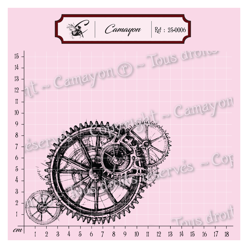 Tampon Fond grunge cercle steampunk 6 - Tampon silicone clear