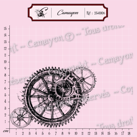 Tampon Fond grunge cercle steampunk 6 - Tampon silicone clear