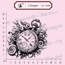 Tampon Alice au pays des merveilles - Montre à gousset - Tampon silicone clear